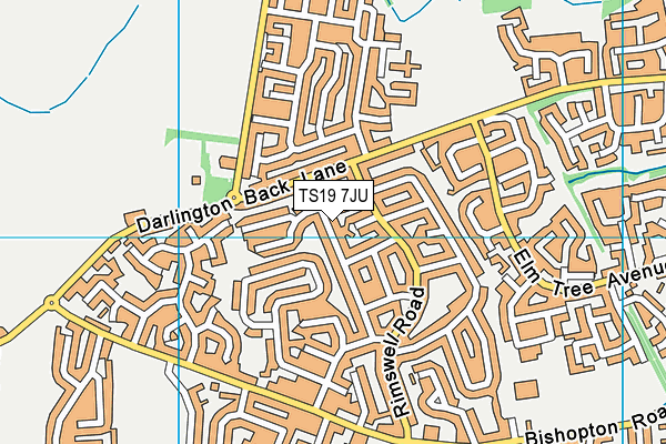 TS19 7JU map - OS VectorMap District (Ordnance Survey)