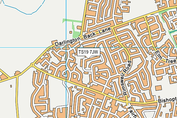 TS19 7JW map - OS VectorMap District (Ordnance Survey)
