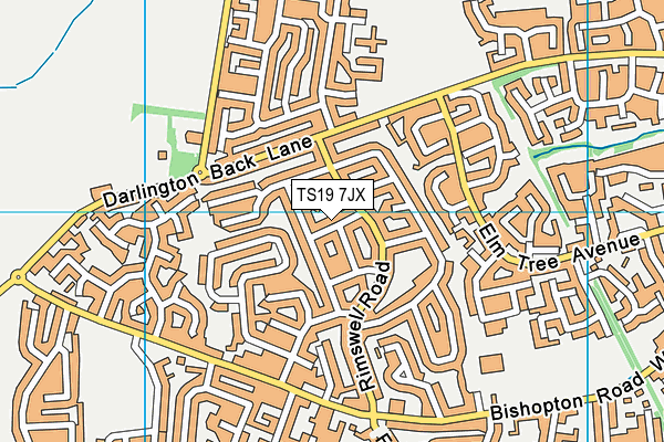 TS19 7JX map - OS VectorMap District (Ordnance Survey)