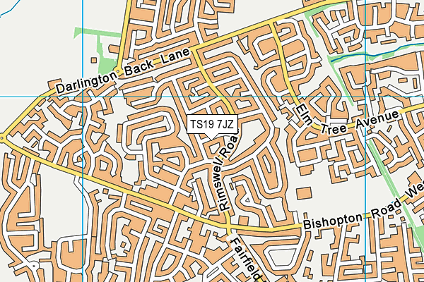 TS19 7JZ map - OS VectorMap District (Ordnance Survey)