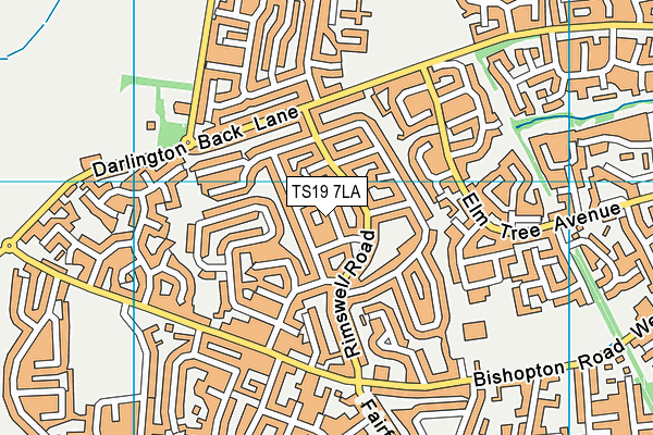 TS19 7LA map - OS VectorMap District (Ordnance Survey)