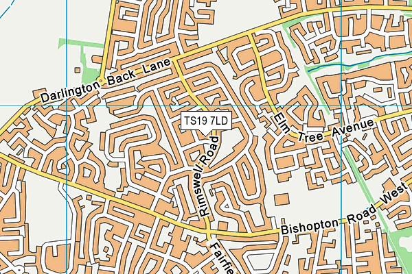 TS19 7LD map - OS VectorMap District (Ordnance Survey)