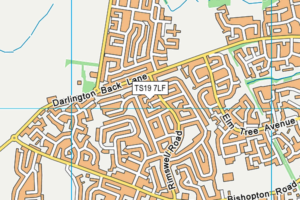 TS19 7LF map - OS VectorMap District (Ordnance Survey)