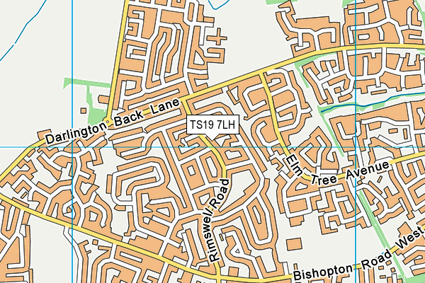 TS19 7LH map - OS VectorMap District (Ordnance Survey)