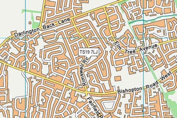 TS19 7LJ map - OS VectorMap District (Ordnance Survey)