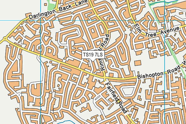 TS19 7LS map - OS VectorMap District (Ordnance Survey)