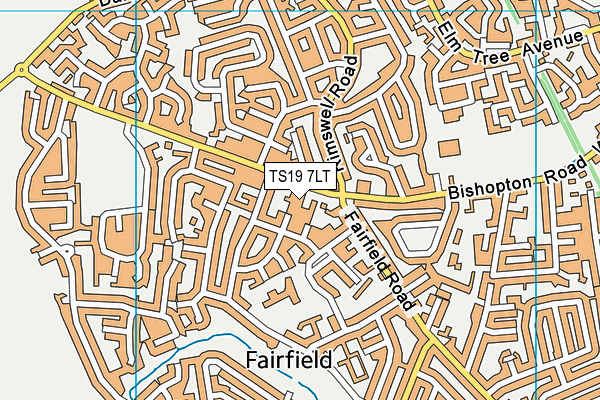 TS19 7LT map - OS VectorMap District (Ordnance Survey)