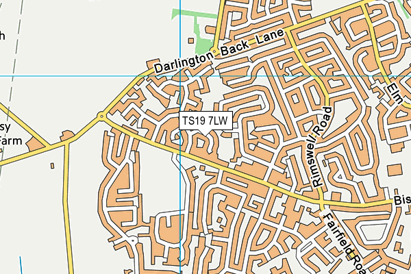 TS19 7LW map - OS VectorMap District (Ordnance Survey)