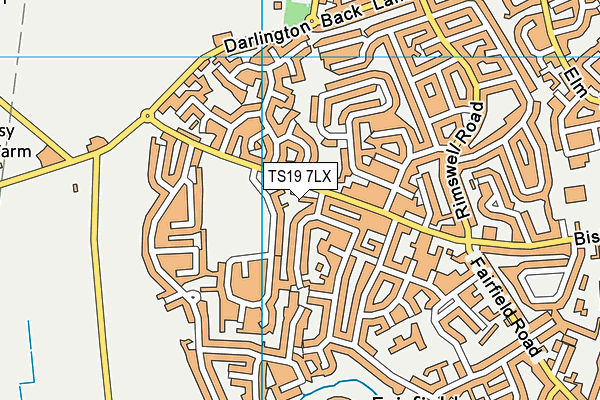 TS19 7LX map - OS VectorMap District (Ordnance Survey)