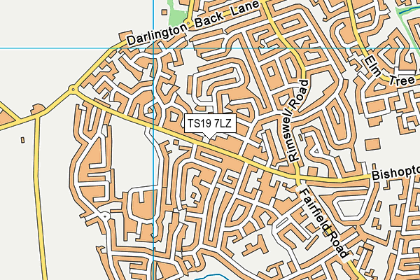 TS19 7LZ map - OS VectorMap District (Ordnance Survey)