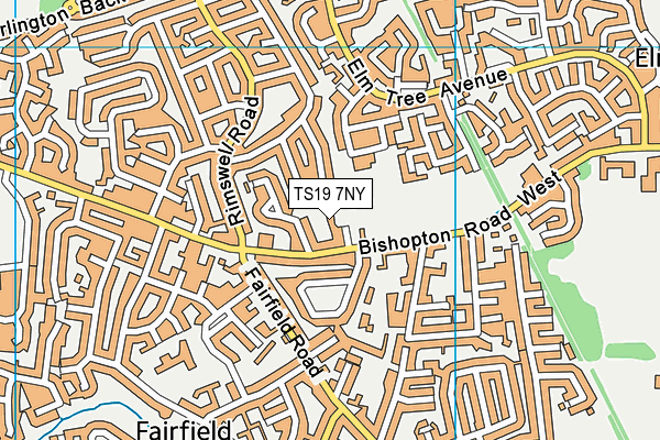 TS19 7NY map - OS VectorMap District (Ordnance Survey)