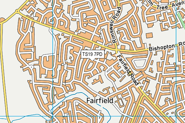 TS19 7PD map - OS VectorMap District (Ordnance Survey)