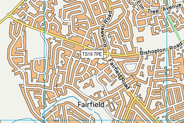 TS19 7PE map - OS VectorMap District (Ordnance Survey)