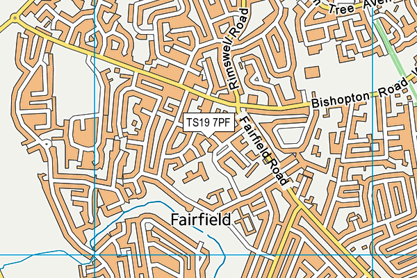 TS19 7PF map - OS VectorMap District (Ordnance Survey)