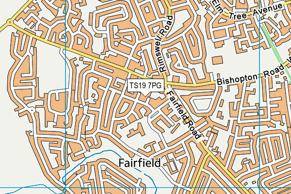 TS19 7PG map - OS VectorMap District (Ordnance Survey)