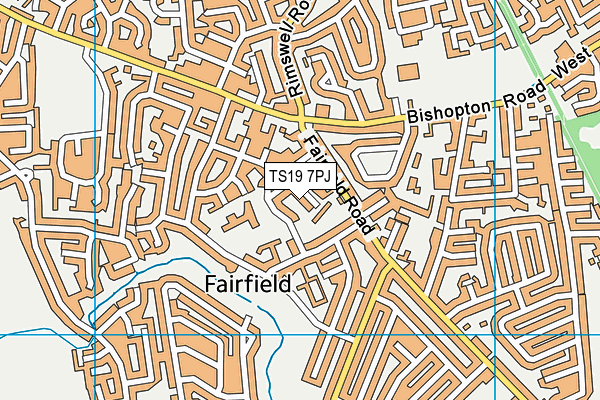 TS19 7PJ map - OS VectorMap District (Ordnance Survey)