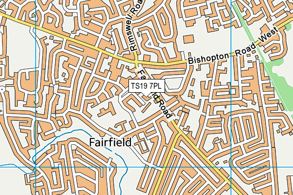 TS19 7PL map - OS VectorMap District (Ordnance Survey)