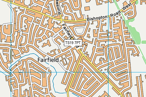 TS19 7PT map - OS VectorMap District (Ordnance Survey)