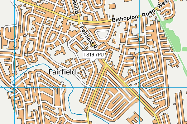 TS19 7PU map - OS VectorMap District (Ordnance Survey)