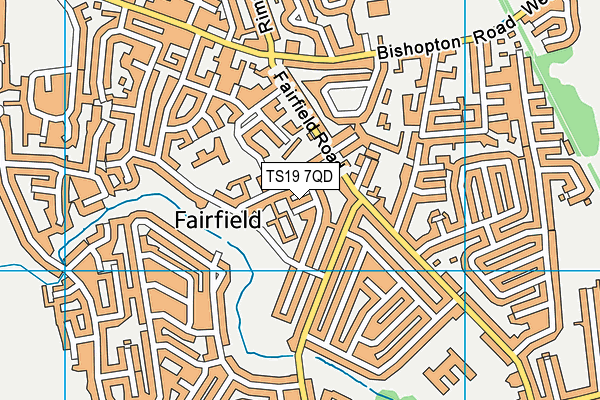 TS19 7QD map - OS VectorMap District (Ordnance Survey)