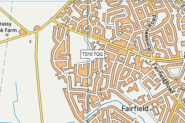 TS19 7QG map - OS VectorMap District (Ordnance Survey)