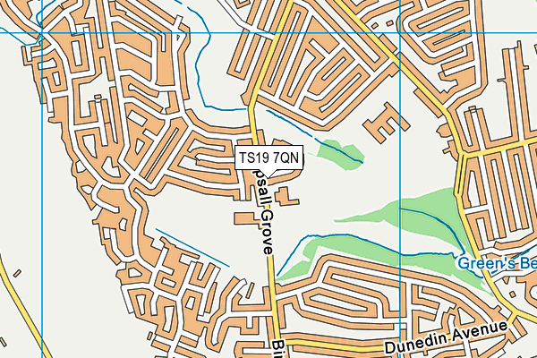 TS19 7QN map - OS VectorMap District (Ordnance Survey)