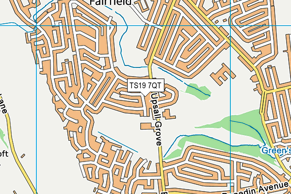 TS19 7QT map - OS VectorMap District (Ordnance Survey)