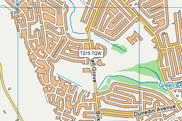 TS19 7QW map - OS VectorMap District (Ordnance Survey)