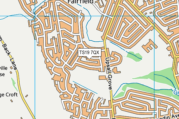 TS19 7QX map - OS VectorMap District (Ordnance Survey)