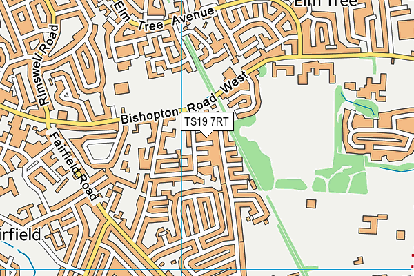 TS19 7RT map - OS VectorMap District (Ordnance Survey)