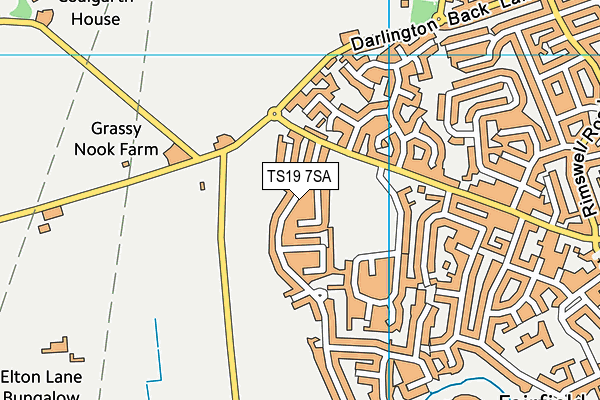 TS19 7SA map - OS VectorMap District (Ordnance Survey)