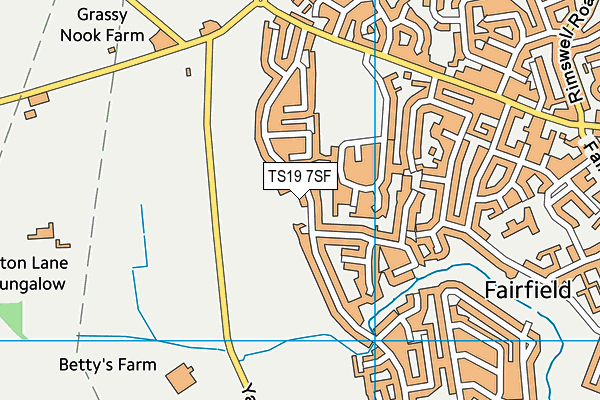 TS19 7SF map - OS VectorMap District (Ordnance Survey)