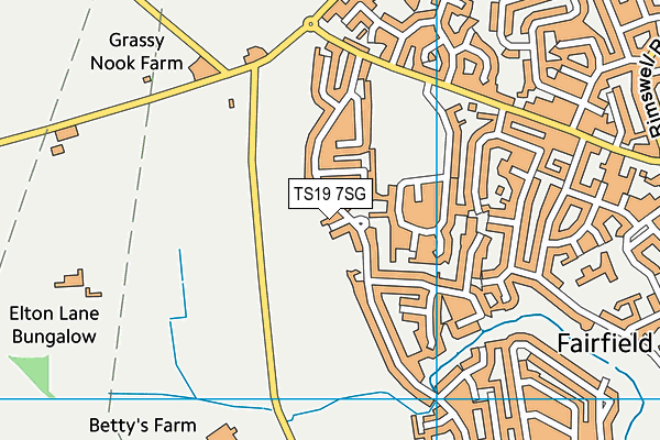 TS19 7SG map - OS VectorMap District (Ordnance Survey)