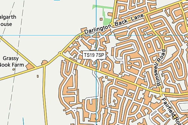 TS19 7SP map - OS VectorMap District (Ordnance Survey)