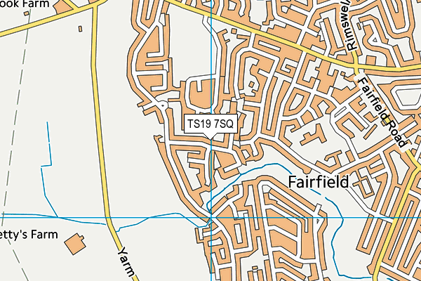 TS19 7SQ map - OS VectorMap District (Ordnance Survey)