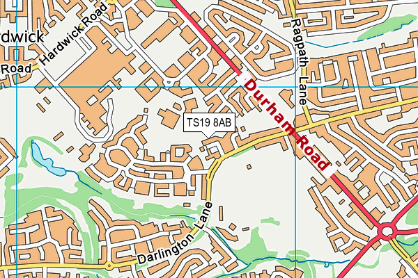 TS19 8AB map - OS VectorMap District (Ordnance Survey)