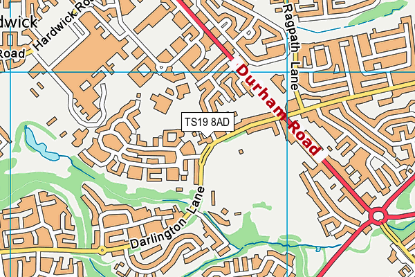 TS19 8AD map - OS VectorMap District (Ordnance Survey)