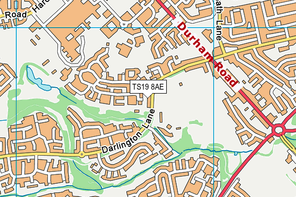 TS19 8AE map - OS VectorMap District (Ordnance Survey)