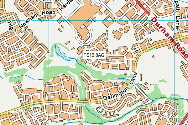 TS19 8AG map - OS VectorMap District (Ordnance Survey)