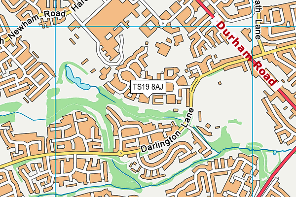 TS19 8AJ map - OS VectorMap District (Ordnance Survey)