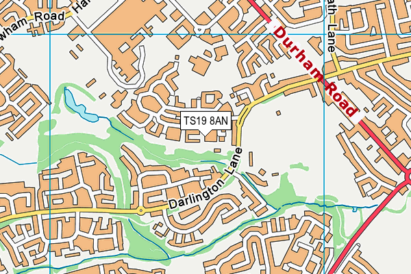 TS19 8AN map - OS VectorMap District (Ordnance Survey)