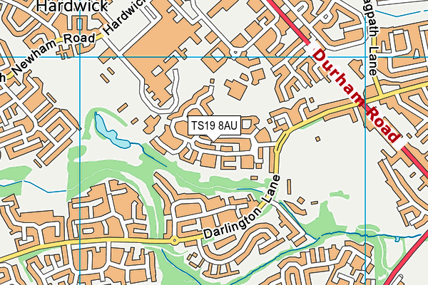 TS19 8AU map - OS VectorMap District (Ordnance Survey)