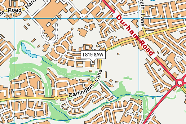 TS19 8AW map - OS VectorMap District (Ordnance Survey)