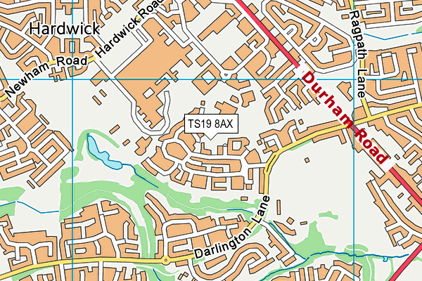 TS19 8AX map - OS VectorMap District (Ordnance Survey)