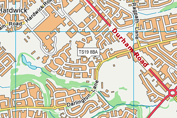 TS19 8BA map - OS VectorMap District (Ordnance Survey)