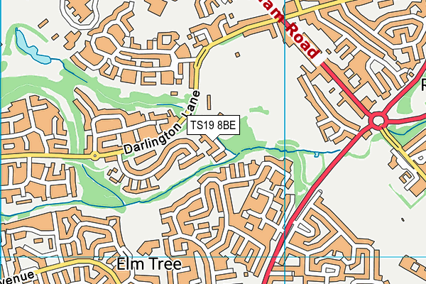 TS19 8BE map - OS VectorMap District (Ordnance Survey)