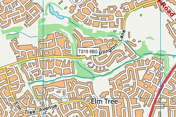 TS19 8BG map - OS VectorMap District (Ordnance Survey)