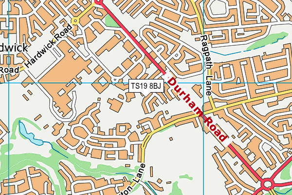 TS19 8BJ map - OS VectorMap District (Ordnance Survey)