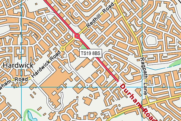 TS19 8BS map - OS VectorMap District (Ordnance Survey)