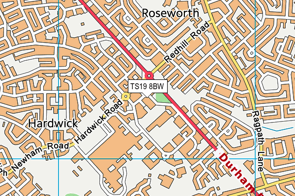 TS19 8BW map - OS VectorMap District (Ordnance Survey)